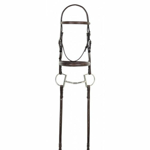 Ovation Classic Collection- Fancy Raised Comfort Crown Padded Bridle with Fancy Raised Laced Reins - CarouselHorseTack.com