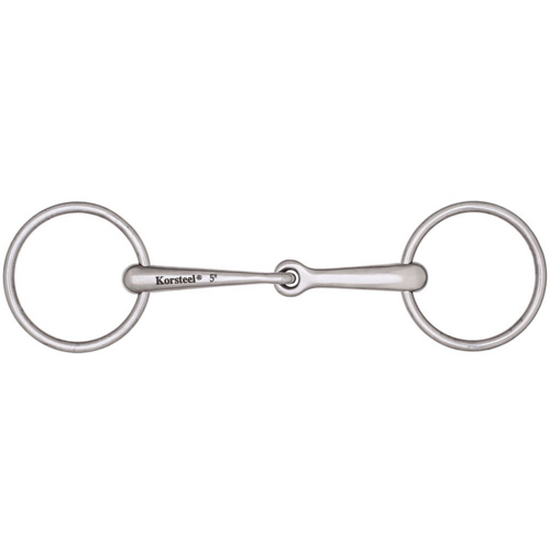 Korsteel Solid Mouth Jointed Loose Ring Snaffle - CarouselHorseTack.com