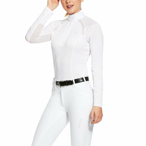 Ariat Ladies Sunstopper 2.0 Show Shirt White CLOSEOUT