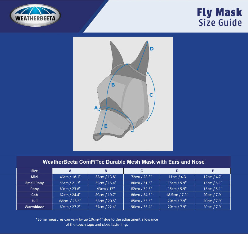 Weatherbeeta Comfitec Durable Mesh Mask with Ears and Nose CLOSEOUT