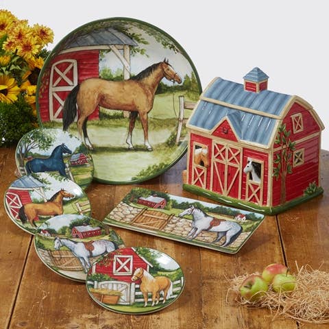 Clover Farm Horse 3-D Barn Cookie Jar