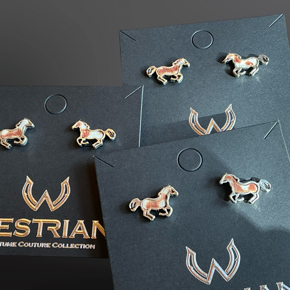 Westrian International - Paint Horse Hair On Stud Earrings