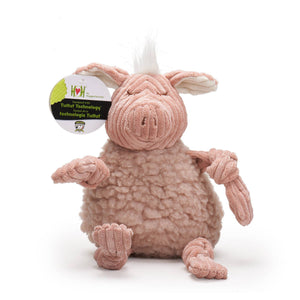 HuggleHounds - Penelope Pig HuggleFleece FlufferKnottie™ Plush Dog Toy: Small