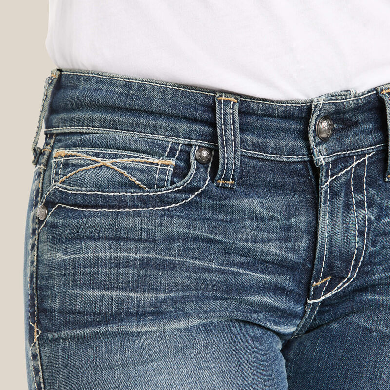 Ariat R.E.A.L. Mid Rise Stretch Whipstitch Boot Cut Jean