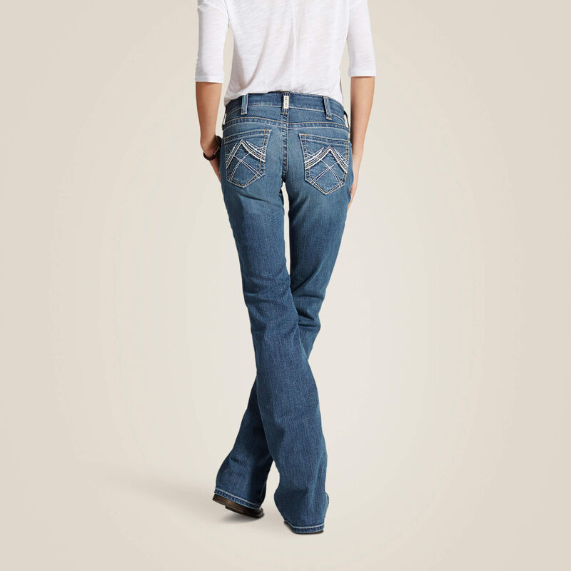 Ariat R.E.A.L. Mid Rise Stretch Whipstitch Boot Cut Jean