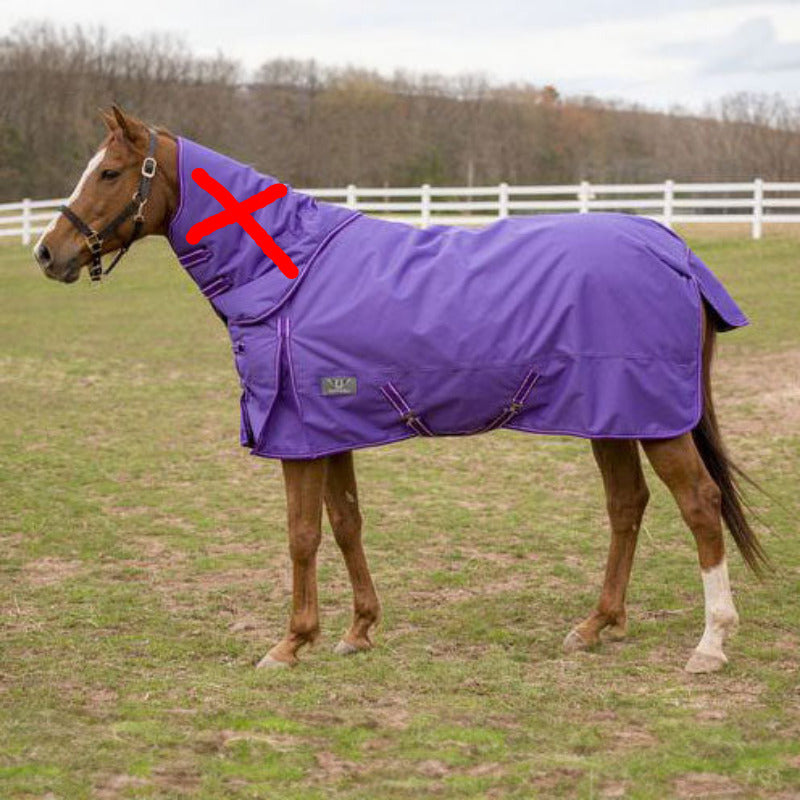 GENTLY USED-TuffRider 1200 D Comfy Winter Medium Weight Turnout Blanket W/ Detachable Neck 200 GSM