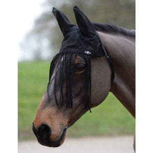 SAXON FLY FRINGE WITH EARS BLACK PONY