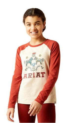 Ariat Girls Dala Horses Long Sleeve T-Shirt CLOSEOUT