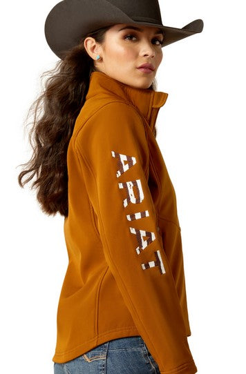 Ariat Ladies New Team Patriot Softshell Jacket- Chestnut Horse CLOSEOUT