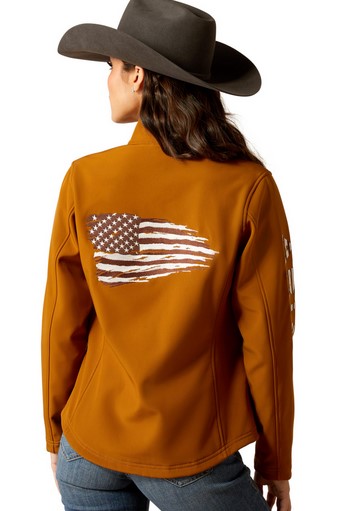 Ariat Ladies New Team Patriot Softshell Jacket- Chestnut Horse CLOSEOUT
