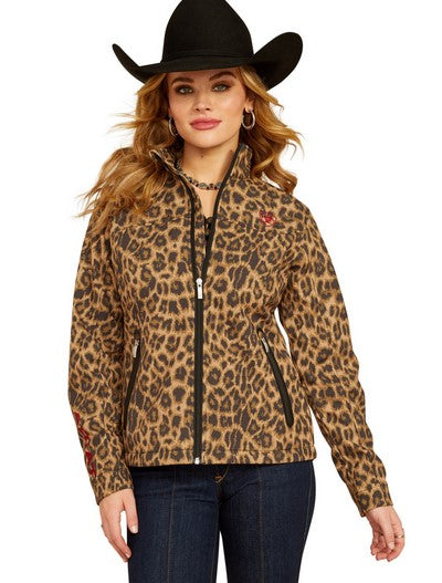 Ariat Ladies New Team Softshell Jacket- Leopard Print CLOSEOUT