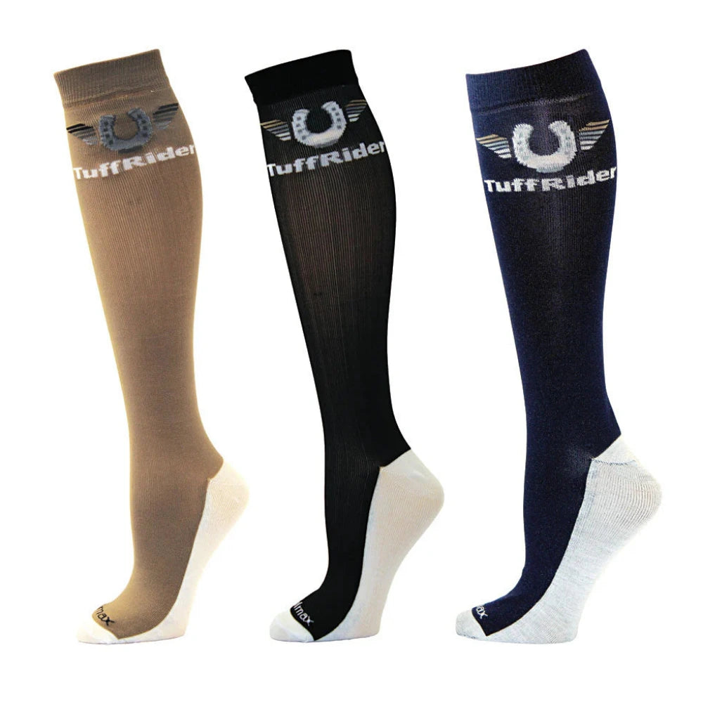 TuffRider Ladies Coolmax Knee Hi Boot Socks - 3 Pack
