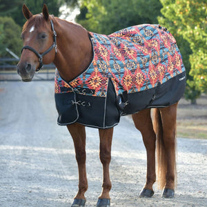 WeatherBeeta ComFiTec Essential Standard Neck Medium Turnout-  WESTERN SUNSET PRINTS CLOSEOUT - The Carousel Horse 