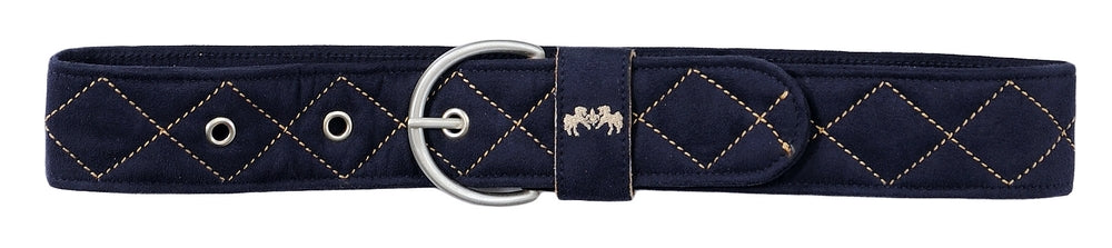 Equine Couture Diamond Quilted Suede Belt with Diagonal Line