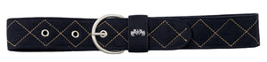 Equine Couture Diamond Quilted Suede Belt with Diagonal Line