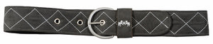 Equine Couture Diamond Quilted Suede Belt with Diagonal Line