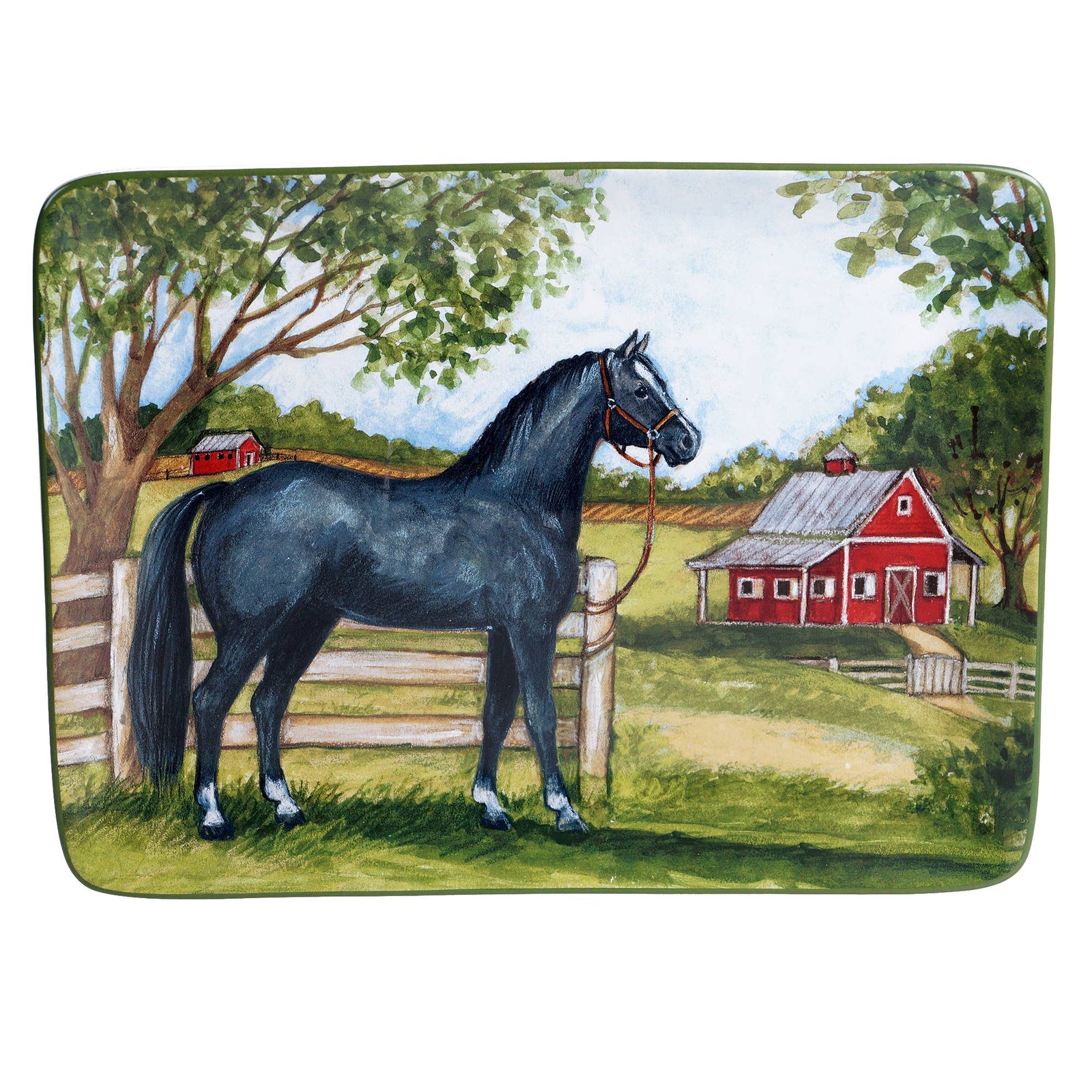 Clover Farm Horse Rectangular Platter 16 in  x 12 in