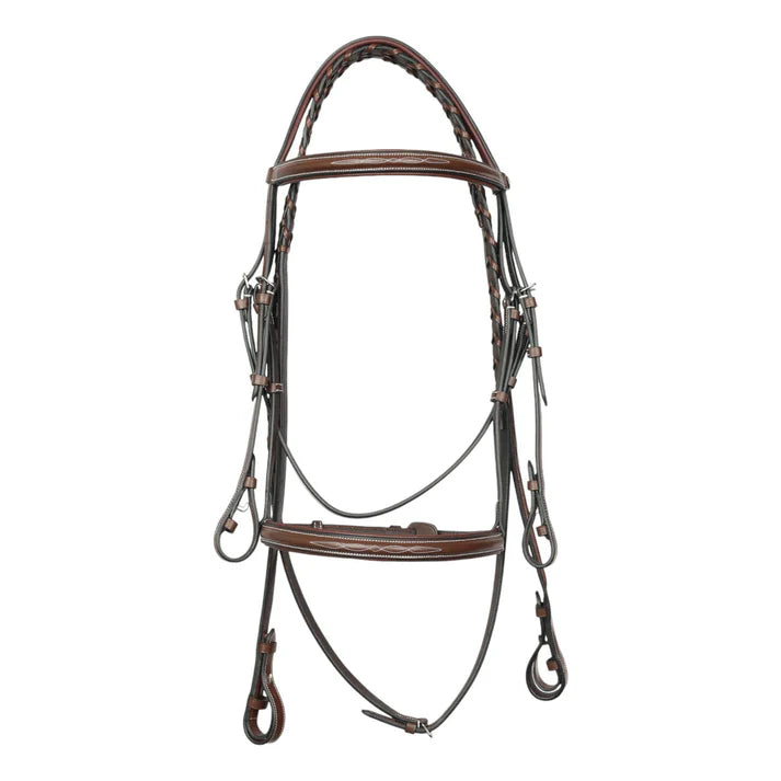 Henri de Rivel Pro Fancy Raised Comfort Crown Padded Bridle With Fancy Raised Reins - The Carousel Horse 