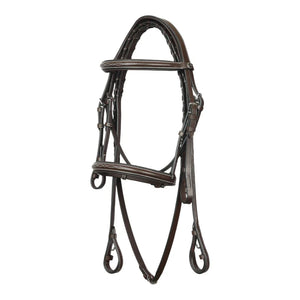 Henri de Rivel Pro Fancy Raised Comfort Crown Padded Bridle With Fancy Raised Reins - The Carousel Horse 
