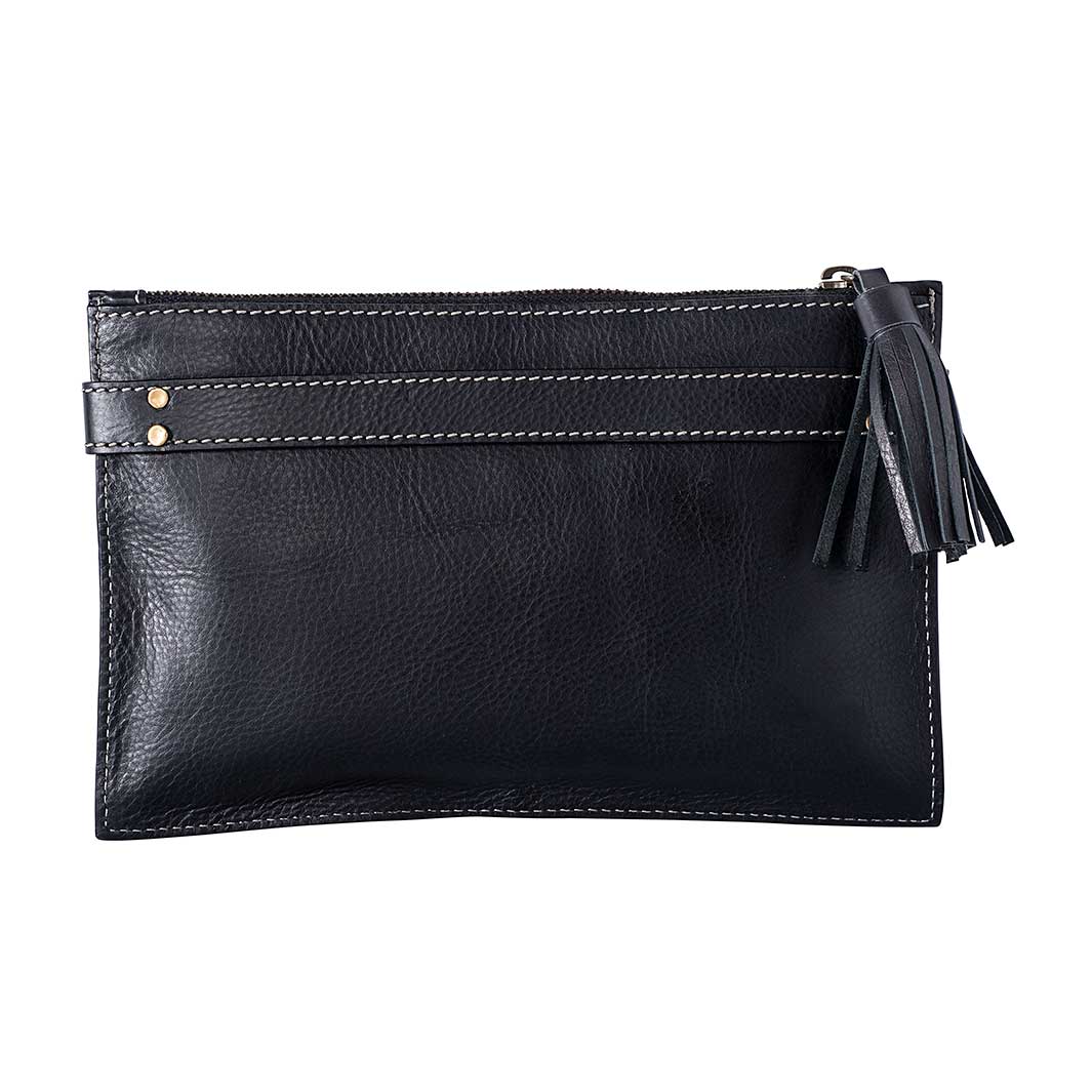 Cavalier Leather clutch - Black Leather