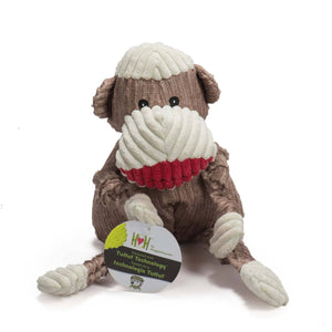 HuggleHounds - Stuey Sock Monkey Knottie®  Plush Dog Toy: Small