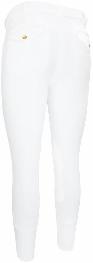 TuffRider Men's Ribb Patrol 4 Pockets Knee Patch Breeches - White - 44
