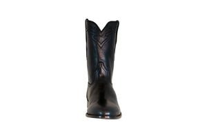 TuffRider Men's El Paso Western Round Toe Boot- Premium Black Leather- 9