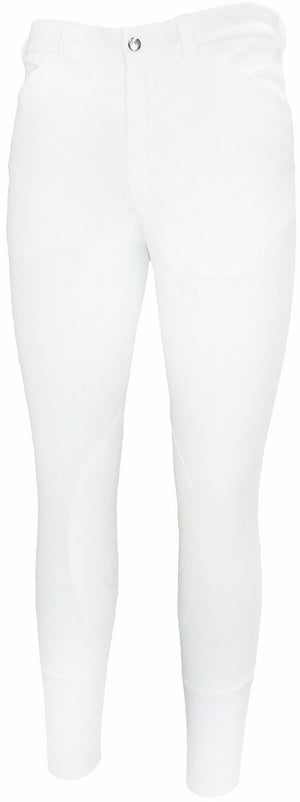 TuffRider Men's Ribb Patrol 4 Pockets Knee Patch Breeches - White - 44