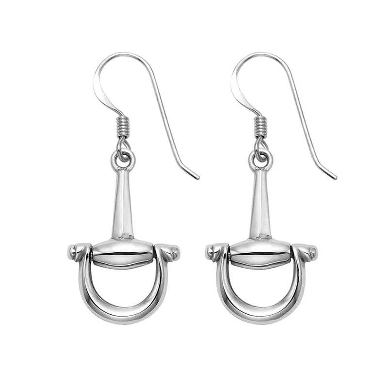 Westrian International - Sterling Silver Equestrian Dee Ring Snaffle Bit Earrings