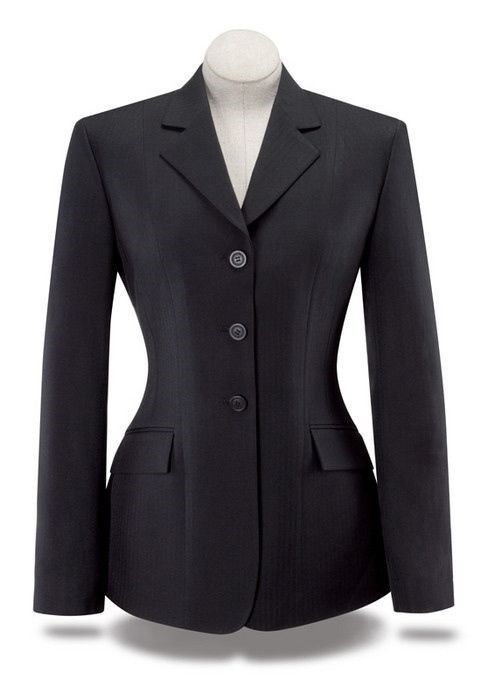 RJ Classics Ladies Devon Show Coat - Black Herringbone