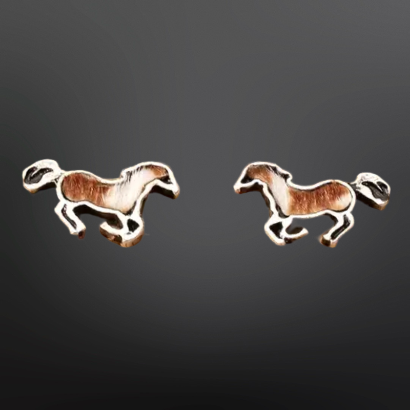 Westrian International - Paint Horse Hair On Stud Earrings