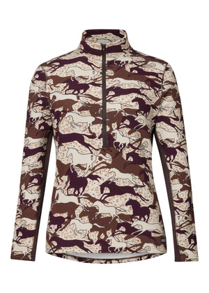 Kerrits Plush Printed Fleece Half Zip Top CLOSEOUT