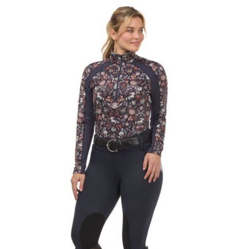 Kerrits First Level Fleece Quarter Zip Tech Top-Print