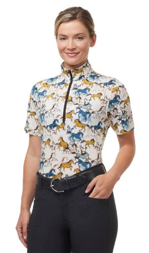 Kerrits Ladies Summer Ride Ice Fil Short Sleeve Shirt- Print