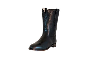 TuffRider Men's El Paso Western Round Toe Boot- Premium Black Leather- 14
