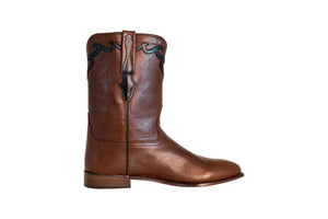 TuffRider Men's El Paso Western Round Toe Boot- Premium Tan Leather- 7.5