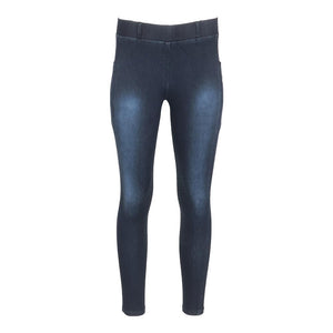 Equine Couture Ladies Denim Full Seat Silicon Tights with Phone Pocket-Anthracite-XS