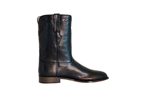 TuffRider Men's El Paso Western Round Toe Boot- Premium Black Leather- 9
