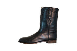 TuffRider Men's El Paso Western Round Toe Boot- Premium Black Leather- 9