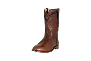 TuffRider Men's El Paso Western Round Toe Boot- Premium Tan Leather- 7.5