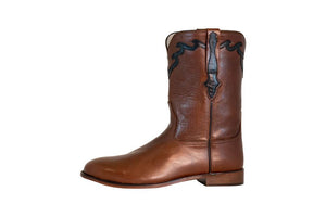 TuffRider Men's El Paso Western Round Toe Boot- Premium Tan Leather- 7.5