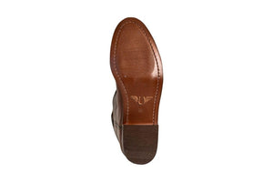 TuffRider Men's El Paso Western Round Toe Boot- Premium Tan Leather- 7.5