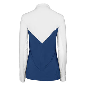 Dapplebay Lady 1/4 Zip Show Top-White/Navy-L