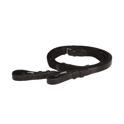 Ovation Rubberized Web Reins w/ Buckles-Black