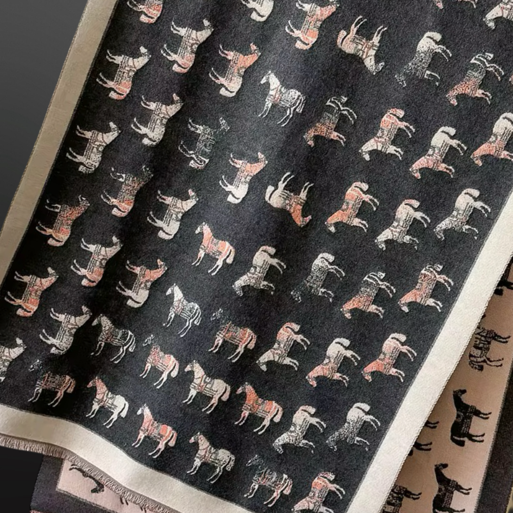 “Winter Horses” Equestrian Western Scarf