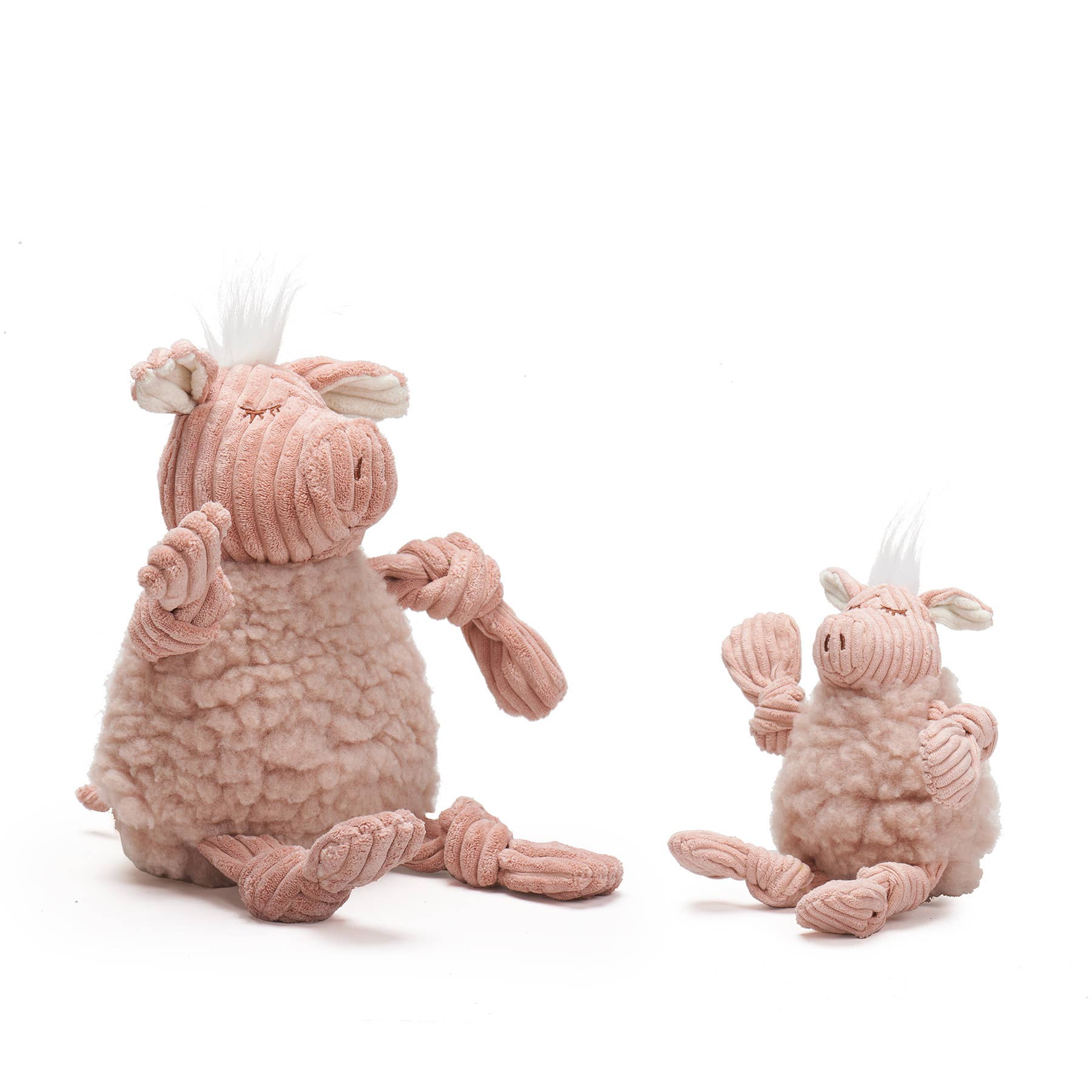 HuggleHounds - Penelope Pig HuggleFleece FlufferKnottie™ Plush Dog Toy: Large