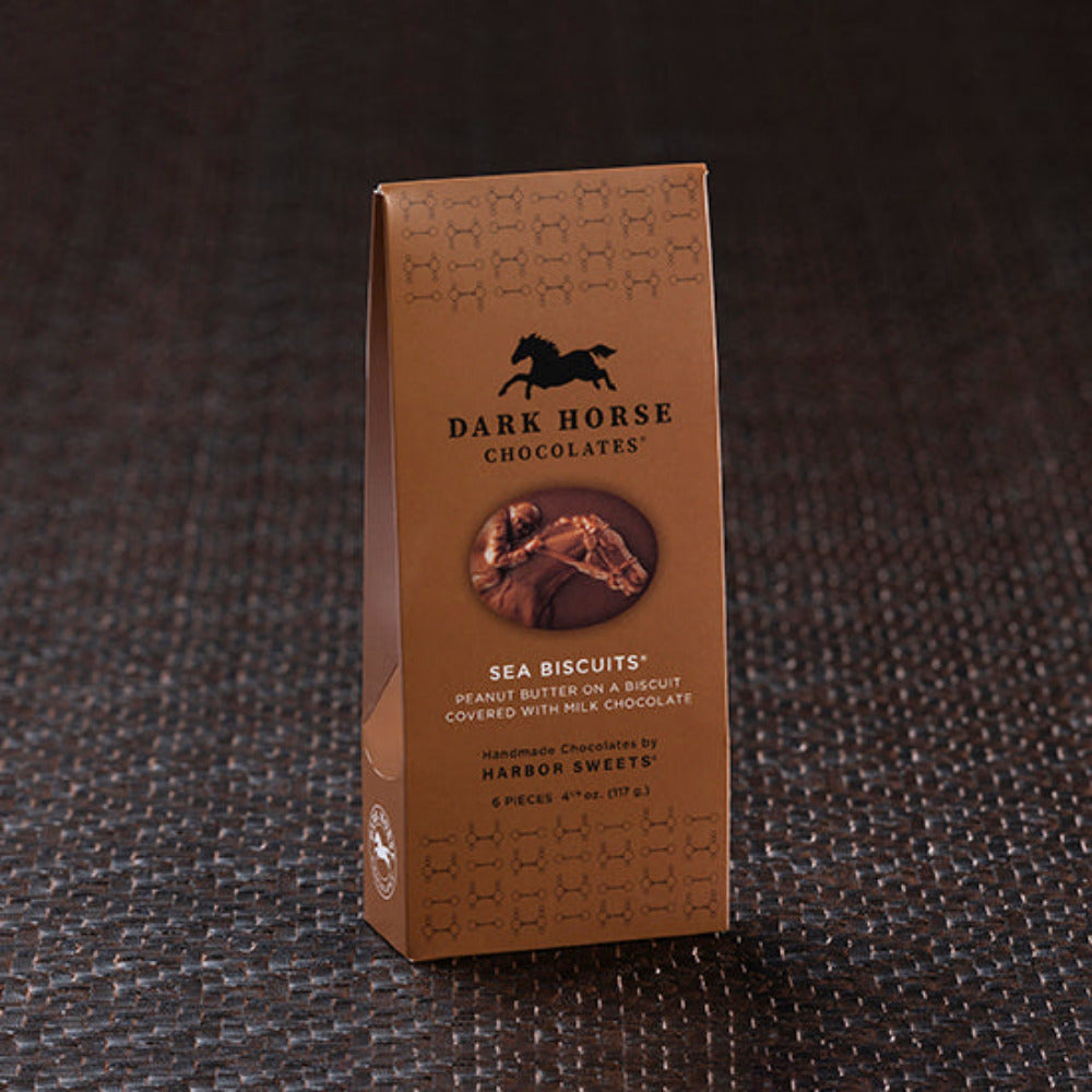 Dark Horse Chocolates Peanut Butter Milk Chocolate Sea Biscuits Gable Box - 6 pc.