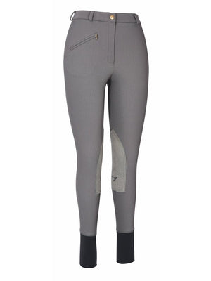 TuffRider Ladies Ribb Knee Patch Breeches - Dark Charcoal - 26