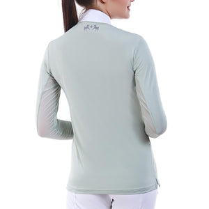 Equine Couture Ladies IceFill Sun Shirt-Aqua Grey-M