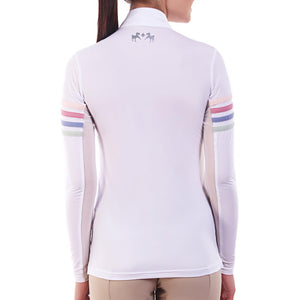 Equine Couture Ladies Gradient IceFill Show Shirt-White-L